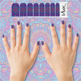 Bohemisch Mandala Vibrann Lila Aquamarin Orange Pi Minx Nagelkunst
