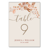 Bohemisch mit elegantem Kalligraphieskript Tischnummer (Vorderseite)