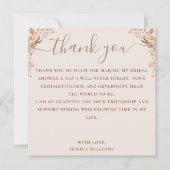 Bohemisch mit elegantem Script-Brautparty Dankeskarte (Vorderseite)