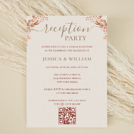 Bohemisch mit QR-Code für Empfang-Party Einladung