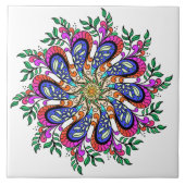 Bohemisch Mod Floral Mandala Fliese (Vorderseite)