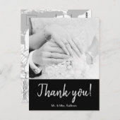Bohemisch Modern Fotografy Black Danke Postkarte (Vorne/Hinten)