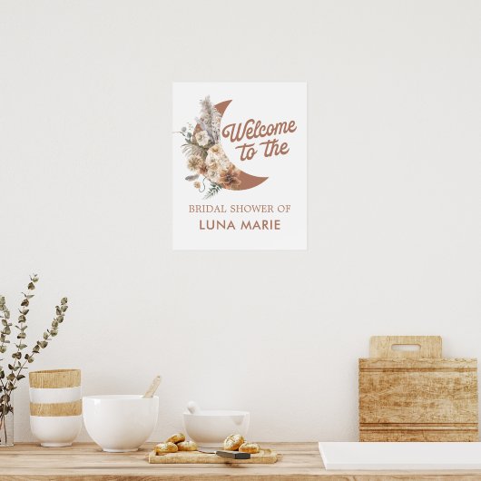 Bohemisch Moon Brautparty Willkommenspender Poster (Küche)