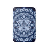 Bohemisch Navy Blue Gefärbte Krawatte Mandala Badematte (Vorderseite Vertikal)