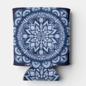 Bohemisch Navy Blue Gefärbte Krawatte Mandala Dosenkühler (Rückseite)