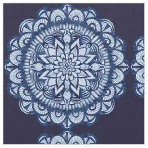 Bohemisch Navy Blue Gefärbte Krawatte Mandala Stoff
