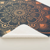 Bohemisch Navy Blue Peach Mandala Sherpadecke (3/4)