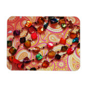 Bohemisch Necklace Gemstone Paisley Foto Magnet (Horizontal)