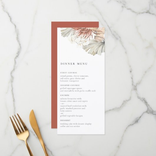 Bohemisch Oasis Wedding Menu Menükarte (Vorderseite/Rückseite Beispiel)
