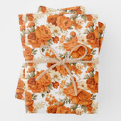 Bohemisch orangefarbene Blume Geschenkpapier Set (Beispiel)