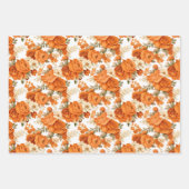 Bohemisch orangefarbene Blume Geschenkpapier Set (Vorderseite)