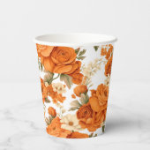 Bohemisch orangefarbene Blume Pappbecher (Rückseite)