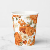 Bohemisch orangefarbene Blume Pappbecher (Links)