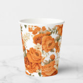 Bohemisch orangefarbene Blume Pappbecher (Rechts)