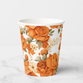 Bohemisch orangefarbene Blume Pappbecher