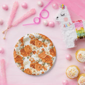 Bohemisch orangefarbene Blume Pappteller (Party)