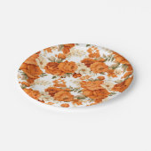 Bohemisch orangefarbene Blume Pappteller (Schrägansicht)