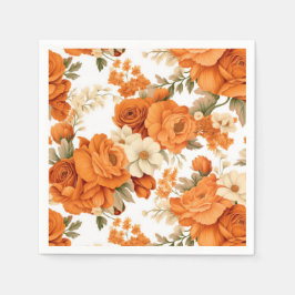 Bohemisch orangefarbene Blume Serviette
