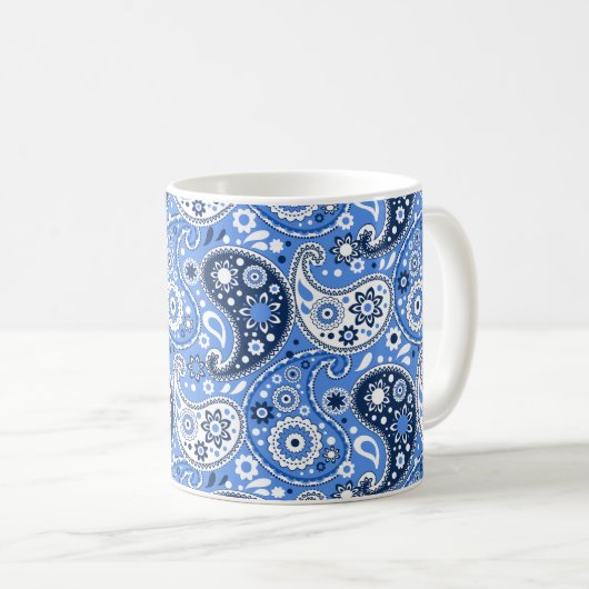 Bohemisch Paisley Blue Country Farm Style Kaffeetasse (VorderseiteRechts)
