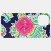 Bohemisch Paisley Custom Monogram Case-Mate iPhone Hülle (Rückseite (Horizontal))