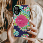 Bohemisch Paisley Custom Monogram iPhone 16 Hülle<br><div class="desc">Fügen Sie mit diesem farbenfrohen, handgezeichnet Paisley iPhone eine Touch boho charm Ihrem Telefon hinzu. Mit einem aufwändigen und künstlerischen Paisley-Muster verleiht dieses Gehäuse dem Alltag eine entspannte und lebendige Atmosphäre. Personalisieren Sie es mit Ihrem Namen oder Monogramm-Initialen für ein einzigartiges, individuelles Aussehen. Dieses Gehäuse ist in atemberaubenden Farben erhältlich...</div>