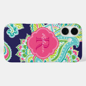 Bohemisch Paisley Custom Monogram Case-Mate iPhone Hülle (Rückseite (Horizontal))