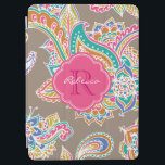 Bohemisch Paisley Custom Monogram iPad Air Hülle<br><div class="desc">Individuelles Design bietet eine elegante verzierte handgezeichnet bohemianische Handwerksmaschine mit botanischer Blüte und paisley Wirbel. Klicken Sie auf die Schaltfläche "Anpassen",  um Ihren Namen und Ihr Monogramm hinzuzufügen,  um Ihr eigenes einzigartiges Design zu erstellen.</div>