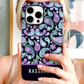Bohemisch Paisley Lila Individuelle Name Case-Mate iPhone Hülle