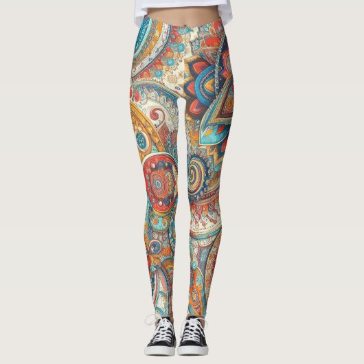 Bohemisch Paisley no 10 Leggings (Vorderseite)