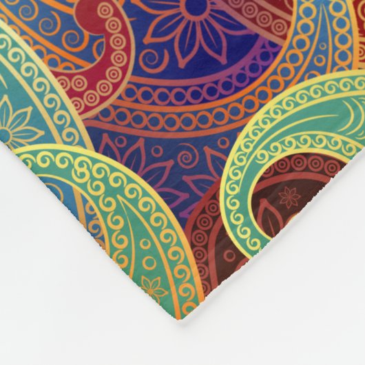 Bohemisch Paisley Timeless Pattern Fleecedecke (Ecke)