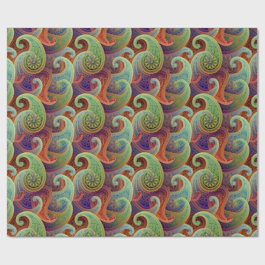 Bohemisch Paisley Timeless Pattern Geschenkpapier (Flach)