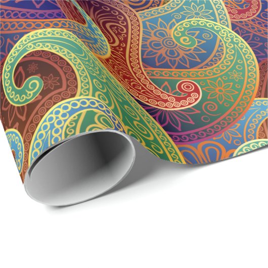 Bohemisch Paisley Timeless Pattern Geschenkpapier (Rolleneckpunkt)