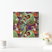 Bohemisch Paisley Timeless Pattern Quadratische Wanduhr (Zuhause)