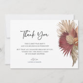 Bohemisch Pampas Grass Baby Dusche Vielen Dank Dankeskarte (Vorderseite)
