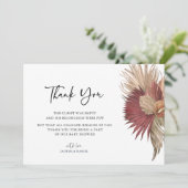 Bohemisch Pampas Grass Baby Dusche Vielen Dank Dankeskarte (Stehend Vorderseite)