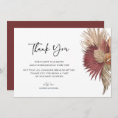 Bohemisch Pampas Grass Baby Dusche Vielen Dank Dankeskarte (Vorne/Hinten)