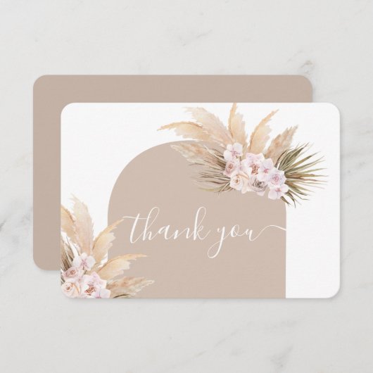 Bohemisch Pampas Grass Dankeschön Karte (Vorne/Hinten)