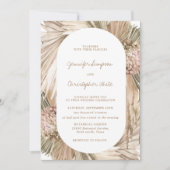 Bohemisch Pampas Grass Ivory Earthy Wedding Einladung (Vorderseite)