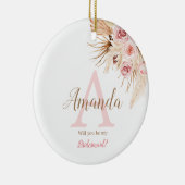 Bohemisch Pampas Grass Pink Bridal Bridesmaid Keramik Ornament (Rechts)