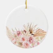 Bohemisch Pampas Grass Pink Bridal Bridesmaid Keramik Ornament (Hinten)