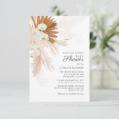 Bohemisch Pampas Grass Terracotta Tan Baby Dusche Einladung (Stehend Vorderseite)