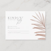 Bohemisch Pampas Grass Wedding RSVP Begleitkarte (Vorderseite)