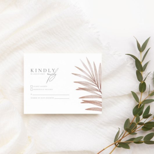 Bohemisch Pampas Grass Wedding RSVP Begleitkarte