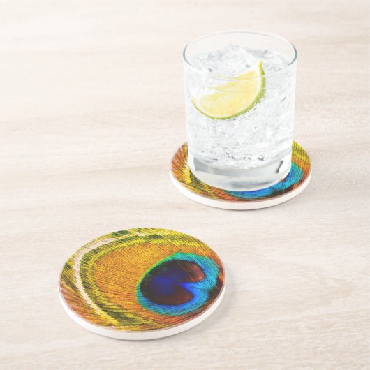 Bohemisch Peacock Yellow Getränkeuntersetzer (Seite)