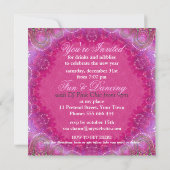 Bohemisch Pink Girls Night NYE Party Einladungen (Rückseite)