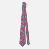 Bohemisch Pink Paisley Pattern Neck Tie Krawatte (Vorderseite)