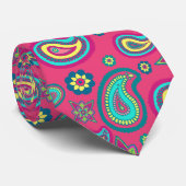 Bohemisch Pink Paisley Pattern Neck Tie Krawatte (Gerollt)