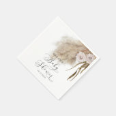 Bohemisch Pink Pampas Grass Kinderdusche Serviette (Ecke)