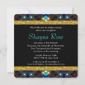 Bohemisch Princess Hübsch Lights Bat Mitzvah Einladung (Rückseite)