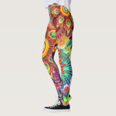Bohemisch Psychedelic Garden Retro 70er Design Leggings (Links)